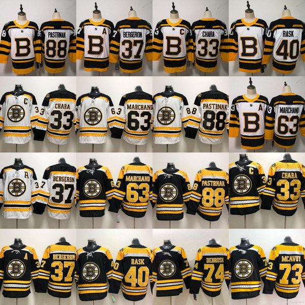 Boston Bruins Charlie Mcavoy hockey Jersey Jake DeBrusk Zdeno Chara Patrice Brad Marchand Cam Neely David Pastrnak Winter Classic uniform