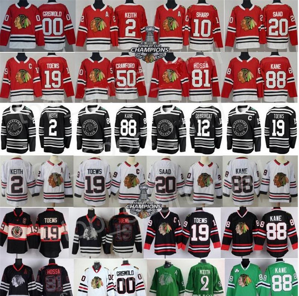 Chicago Blackhawks Jersey Hockey Duncan Keith Jonathan Toews 88 Patrick Kane Corey Crawford Alex DeBrincat Saad Griswold winter classic 2019