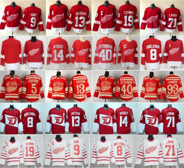 Detroit Red Wings Jersey mens womens youth kids 8 Justin Abdelkader 13 Pavel Datsyuk Henrik 71 Larkin 9 Gordie Howe Steve Yzerman Hockey