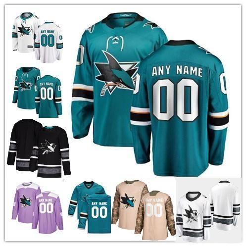 Customized San Jose Sharks 2019 Hockey jersey personalized custom 8 Joe Pavelski 9 Evander Kane Jersey 19 Joe Thornton 88 Brent Burns