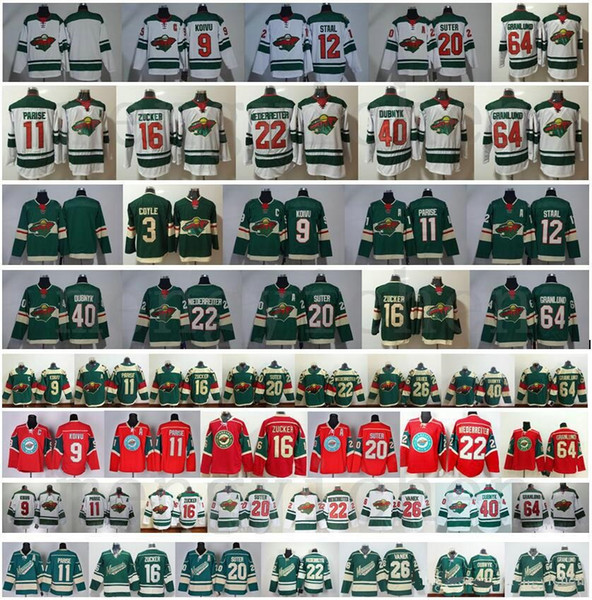 Minnesota Wild hockey jerseys 3 Charlie Coyle 9 Mikko Koivu 11 Zach Parise 20 Ryan Suter 64 Mikael Granlund Red Green White Stadium Series