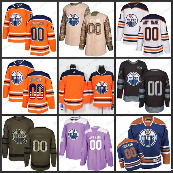 Customized Edmonton Oilers hockey jersey specially made personalized ANY name number mens womens youth kids custom stitched hockey uniform