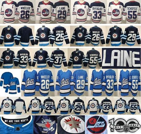 Winnipeg Jets 29 Patrik Laine Jersey 26 Blake Wheeler Dustin Byfuglien Mark Scheifele Paul Stastny Connor Hellebuyck heritage classic Hockey