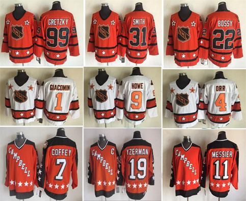 Wholesale 1980 All Star Hockey Jersey 99 Wayne Gretzky 31 Billy Smith 5 Potvin 22 Mike Bossy 1 Parent Stitched Red White