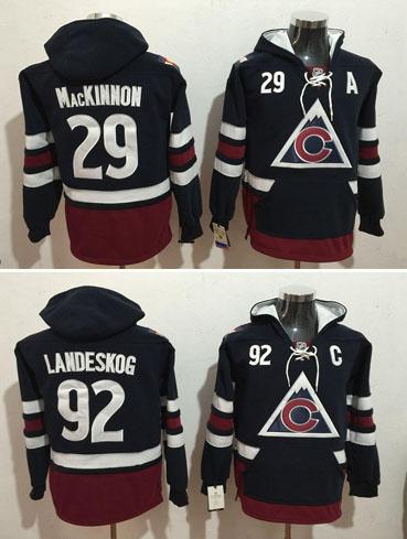 Mix Order 2017 Colorado Avalanche Jerseys Winter Classic Ice Hockey 29 Nathan MacKinnon 92 Gabriel Landeskog Hoody Stitched