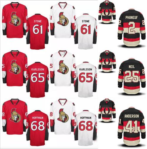 Customized Ottawa Senators Mens 2 Dion Phaneuf 25 Chris Neil 61 Mark Stone 74 Mark Borowiecki 9 Bobby Ryan Hockey Jerseys