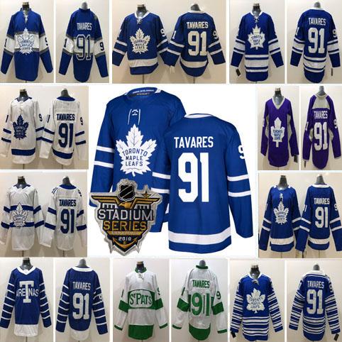 Free Shipping 2018 Newest Arrival Toronto Maple Leafs Jersey Stitched #91 John Tavares Hockey Jerseys Mens Women Kids S-3XL