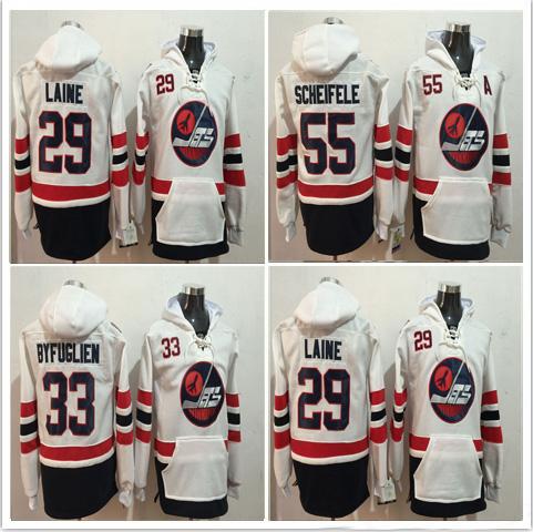 2018 Winnipeg Jets Mens Hoody Jersey 29 Patrik Laine 33 Dustin 55 Mark Scheifele Stitched White