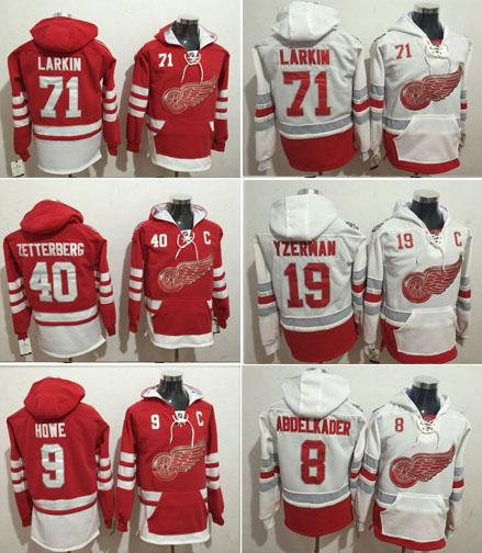 2017 New Detroit Red Wings Jersey #71 Hoody 40 Henrik 8 Justin Abdelkader 9 Gordie Howe 19 Steve Yzerman Hoodies Jersey