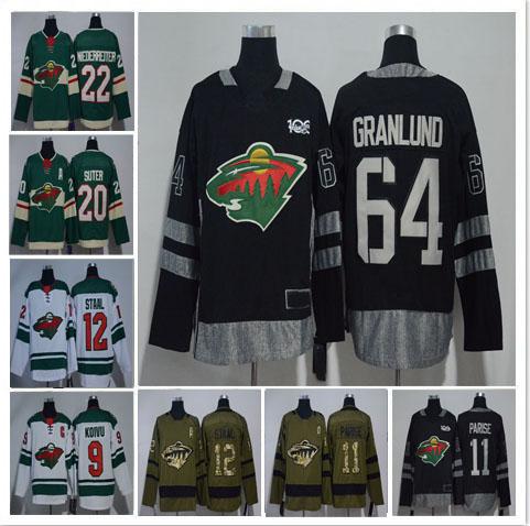 2018 Minnesota Wild Hockey 64 Granlund 9 Koivu 11 Parise 16 Zucker 20 Suter 22 Niederreiter 40 Dubnyk 3 Coyle 12 Staal Jerseys