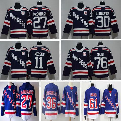 2018 Winter Classic New York Rangers Jerseys 27 Ryan McDonagh 30 Henrik Lundqvist 36 Mats Zuccarello 76 Brady Skjei Newest Hockey Jerseys