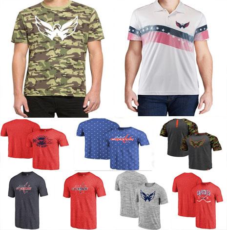 Fanatics Branded Washington Capitals Royal Star Spangled Heathered GrayCamo Recon Camo Raglan Heathered Black Sideline Legend T-Shirt