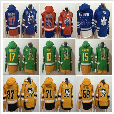 2017 Anaheim Ducks New Hoodies Jersey 15 Ryan Getzlaf 10 Corey Perry 17 Ryan Kesler Stitched Green Hoody