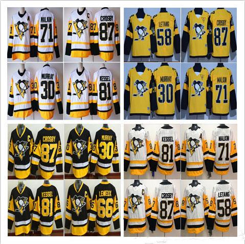 2018 Newest Ice Hockey Jerseys Phil Kessel Patric Hornqvist Evgeni Malkin Kris Letang Matt Murray Mario Lemieux Stadium Series Stitched