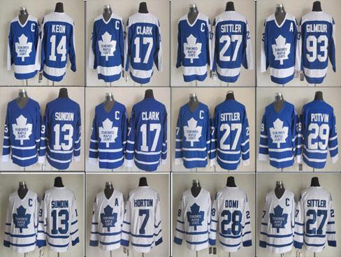 Toronto Maple Leafs 93 Doug Gilmour 17 Wendel Clark 28 Tie Domi 13 Mats Sundin Blue White Hockey Jerseys