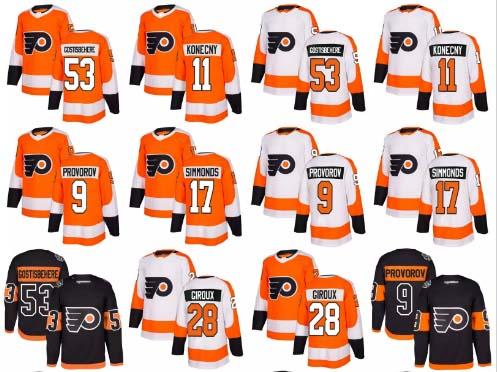 2018 Newest Philadelphia Flyers Stitched 17 Wayne Simmonds 28 Claude Giroux Hockey Jersey Men Women Youth Size S-3XL