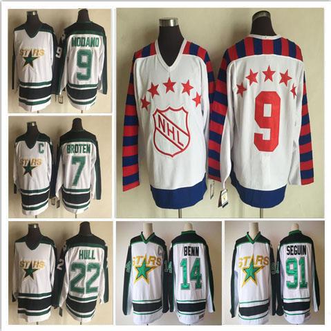 Dallas Stars Hockey Mens 14 Jamie Benn 7 Neal Broten 9 Mike Modano 22 Brett Hull Stitched CCM Jerseys