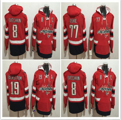 Wholesale 2017 Washington Capitals Ice Men Jerseys 8 Alex Ovechkin 77 T.J Oshie 19 Nicklas Backstrom Hoodies Red Jersey