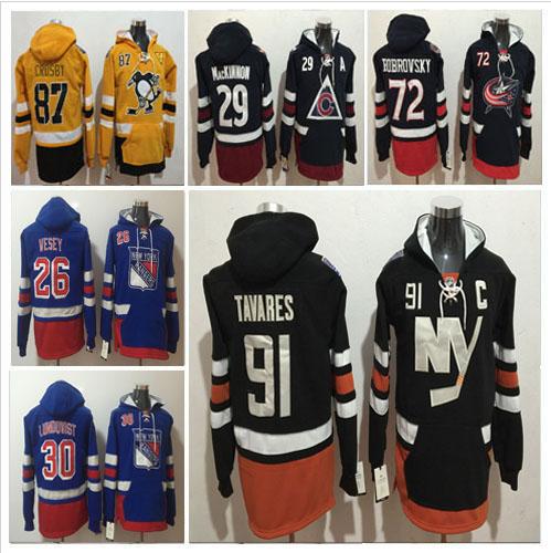 Mix Order 2018 Winter New York Islanders Hockey Jerseys Ice 91 Hoody 100% Stitched Black Free Shipping