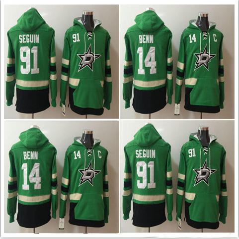 Cheap Winters Mens Hoodies Dallas Stars 14 Jamie Benn #91 Hoody Ice Hockey Jerseys Stitched Green