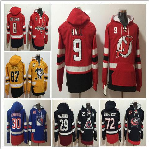 Mix Order 2017 Winter Men Hoodies New Jersey Devils Jersey 9 Taylor Hall Red Hoody Hockey Jerseys