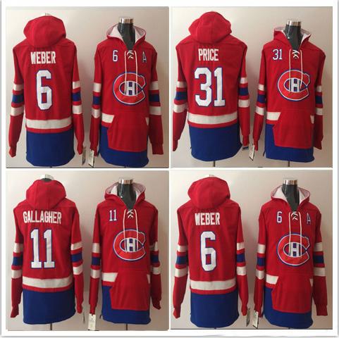 Top Montreal Canadiens Jerseys Men Winter Hockey 6 Shea Weber 11 Brendan Gallagher 31 Carey Price Hoody Wear