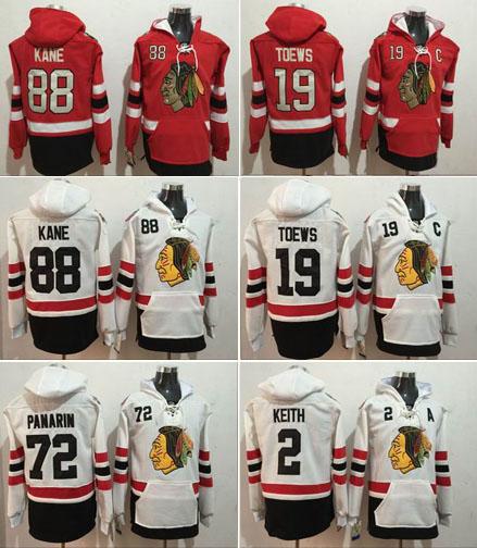 2017 Mens Winter Hoody Wear Chicago Blackhawks Hockey 88 Patrick Kane 2 Duncan Keith 19 Jonathan Toews 72 Artemi Panarin Hoodies Jersey