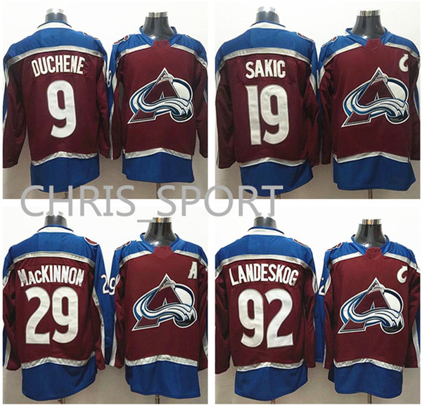 Colorado Avalanche premier hockey jerseys #92 Gabriel Landeskog 29 Nathan MacKinnon 9 Matt Duchene 1 Semyon Varlamov 19 Joe Sakic customized