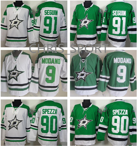 Dallas Stars premier hockey jerseys #91 Tyler Seguin 90 Jason Spezza 14 Jamie Benn 9 Mike Modano mens classic jersey green white shirt