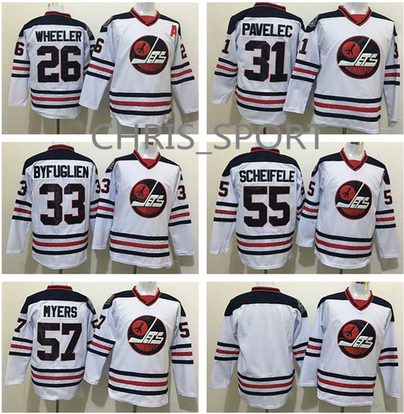 Winnipeg jets hockey premier game jersey 55 Mark Scheifele 57 Tyler Myers 26 Blake Wheeler 33 Dustin Byfuglien mens classic jersey