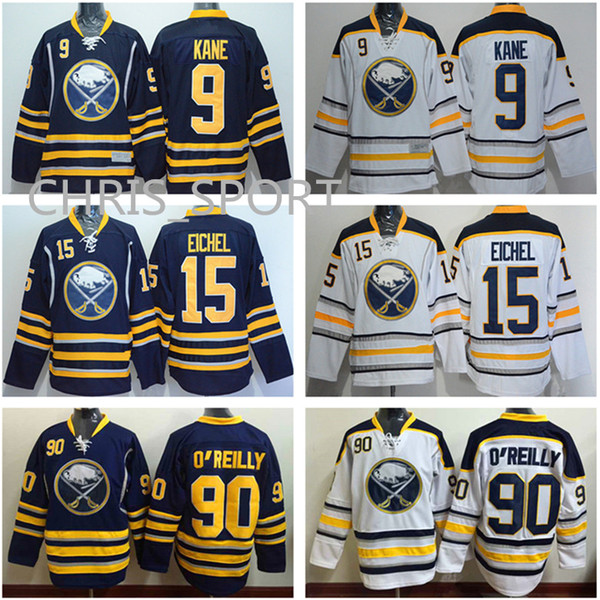 Buffalo Sabres premier hockey jersey #90 Ryan O'Reilly 23 Sam Reinhart 15 Jack Eichel 9 Evander Kane blue/white embroidered jerseys