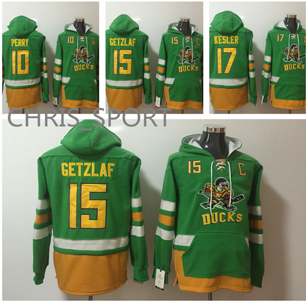 Anaheim Ducks green hoodies hockey jerseys #15 Ryan Getzlaf 17 Ryan Kesler 10 Corey Perry player's hoody outdoor wear clothes