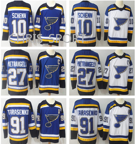 St.Louis Blues 
10000
hockey jerseys #91 Vladimir Tarasenko 10 Brayden Schenn 27 Alex Pietrangelo 55 Colton Parayko 20 Steen 26 Paul Stastny