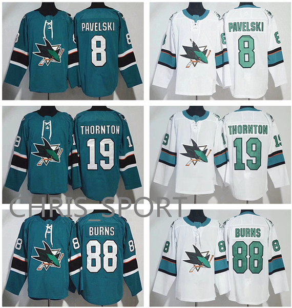 San Jose Sharks new premier hockey jersey #8 Joe Pavelski 42 Joel Ward 88 Brent Burns 19 Joe Thornton player Breakaway Jerseys