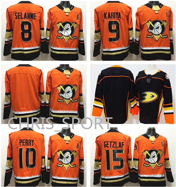 Anaheim Ducks new hockey jerseys #8 Teemu Selanne 9 Paul Kariya 15 Ryan Getzlaf 10 Corey Perry customized player game jersey