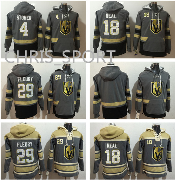 Vegas Golden Knights hockey hoodies #29 Marc-Andre Fleury 18 James Neal 4 Clayton Stoner custom player hoody outdoor wear