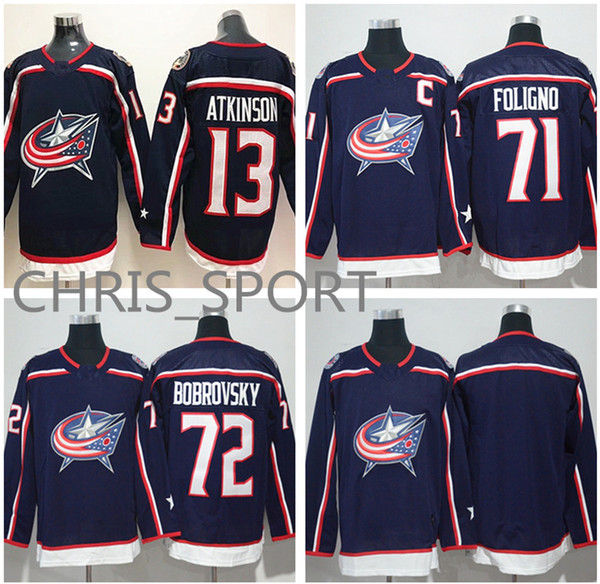 Newest Columbus blue jackets premier hockey jerseys #72 Sergei Bobrovsky 71 Nick Foligno classic star jerseys