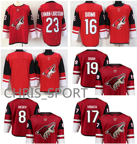 Phoenix Arizona Coyotes new style premier hockey jerseys #16 Max Domi 8 Tobias Rieder 23 Oliver Ekman-Larsson 19 Shane Doan 17 Radim Vrbata