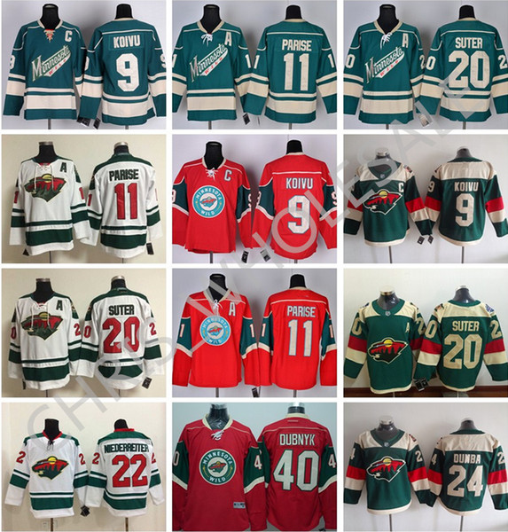 Minnesota Wild premier hockey jersey #64 Mikael Granlund 20 Ryan Suter 40 Devan Dubnyk 9 Mikko Koivu 11 Zach Parise 22 Nino Niederreiter