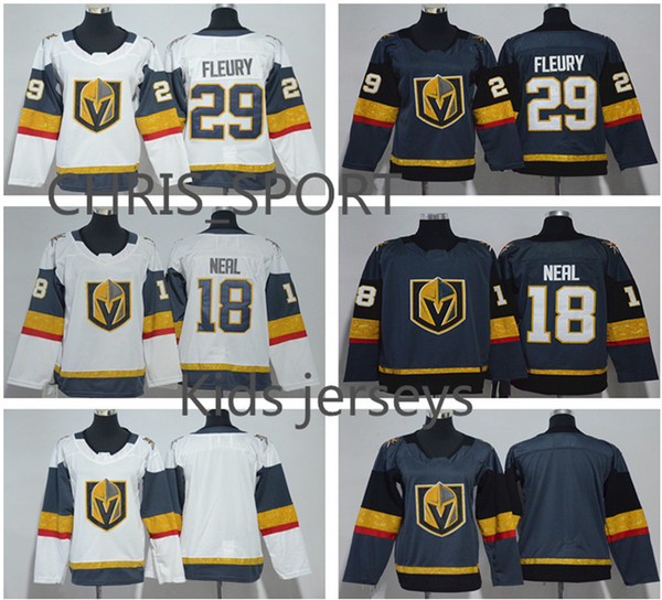 New arrival Vegas Golden Knights kids hockey jerseys #18 James Neal 29 Marc-Andre Fleury youth custom player wear