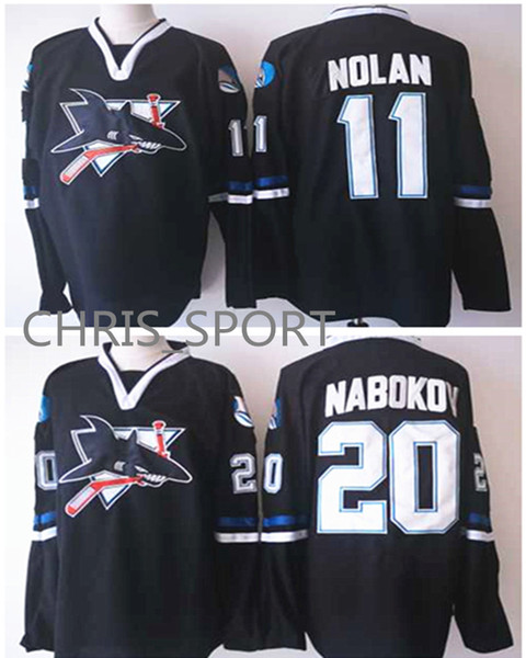 New arrival San Jose Sharks premier hockey jersey #11 Owen Nolan 20 Evgeni Nabokov 19 Joe Thornton 88 Brent Burns 100th classic game jersey