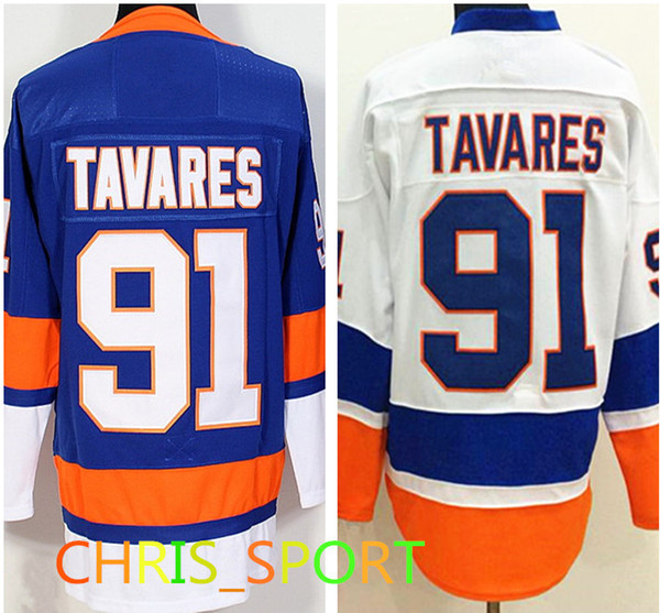 New York Islanders premier hockey jerseys #91 John Tavares home/blue player's game uniform