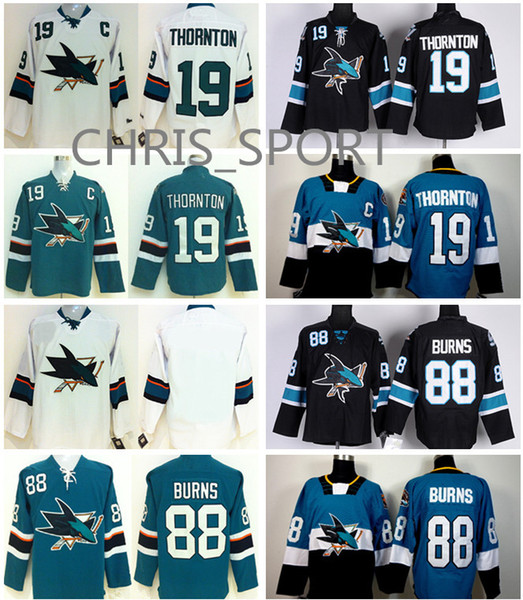 Best quality San Jose Sharks premier hockey jersey #88 Brent Burns 19 Joe Thornton 48 Tomas Hertl 39 Logan Couture Joe Pavelski game jersey