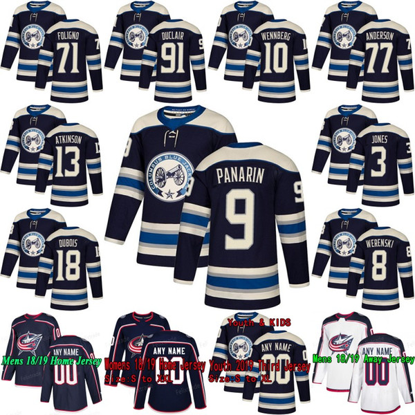 Columbus Blue Jackets 2019 Third Alternate Artemi Panarin Cam Atkinson Pierre-Luc Dubois Seth Jones Zach Werenski Nick Foligno Jerseys