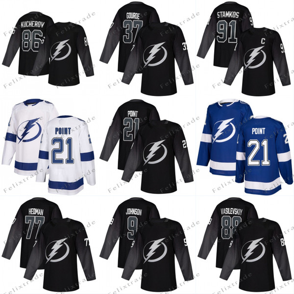 2019 Alternate Tampa Bay Lightning Nikita Kucherov Brayden Point Steven Stamkos Tyler Johnson Victor Hedman Yanni Gourde J.T. Miller Jersey