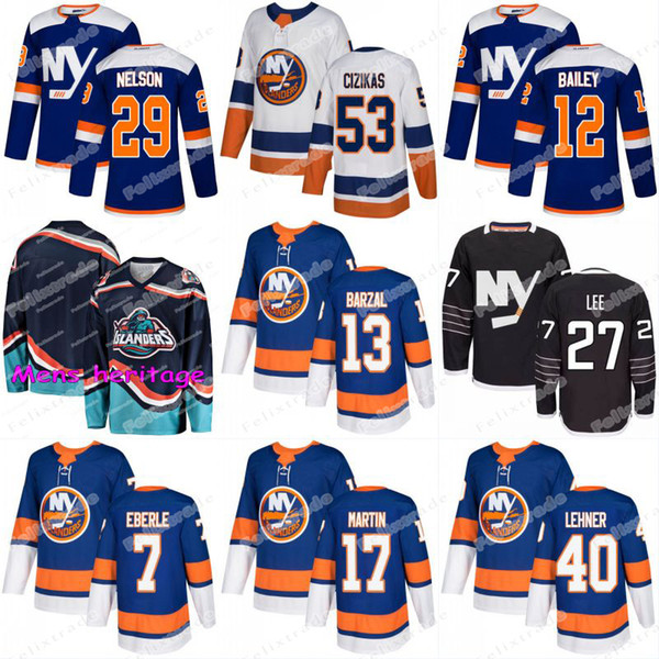 Eberle Mathew Barzal Robin Lehner New York Islanders Anders Lee Brock Nelson Casey Cizikas Josh Bailey Matt Martin Valtteri Filppula Jersey