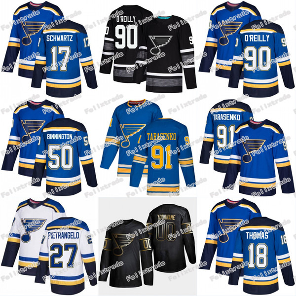 St. Louis Blues Vladimir Tarasenko Alex Pietrangelo Jaden Schwartz Ryan O'Reilly Binnington Robert Thomas David Perron Colton Parayko Jersey