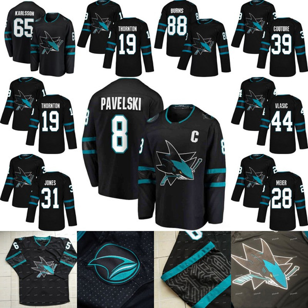 Joe Pavelski San Jose Sharks 2018 Third 3rd Alternate Erik Karlsson Evander Kane Brent Burns Joe Thornton Logan Couture Vlasic Hockey Jersey