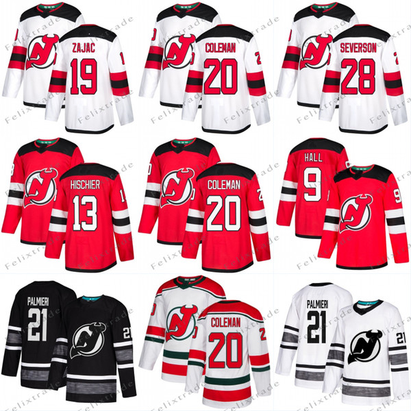 20 Blake Coleman New Jersey Devils Jersey Kyle Palmieri Nico Hischier Miles Wood Taylor Hall Travis Zajac Damon Severson Pavel Zacha