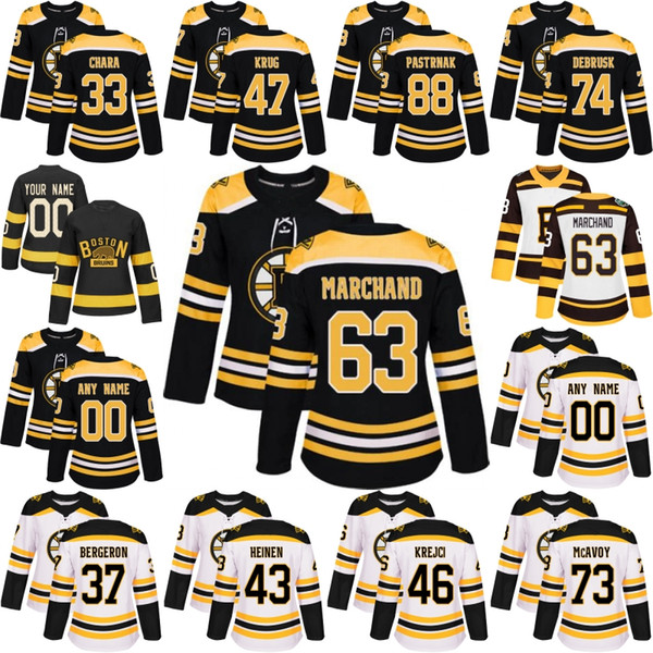 Womens Lady Boston Bruins David Pastrnak Patrice Brad Marchand Zdeno Chara Charlie McAvoy David Krejci Torey Krug DeBrusk Jersey